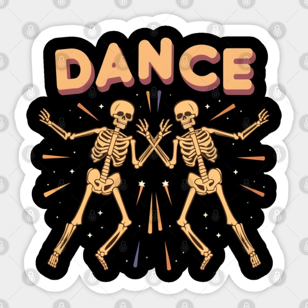 Dancing Skeletons Sticker by Pixel Threads 